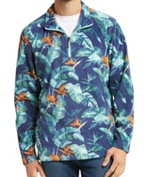 Tommy Bahama Men's Summit Peak Half Zip Long Sleeve Fleece Sweatshirt Pullover Bering Blue XL